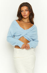 Ollie Blue Twist Knit Sweater
